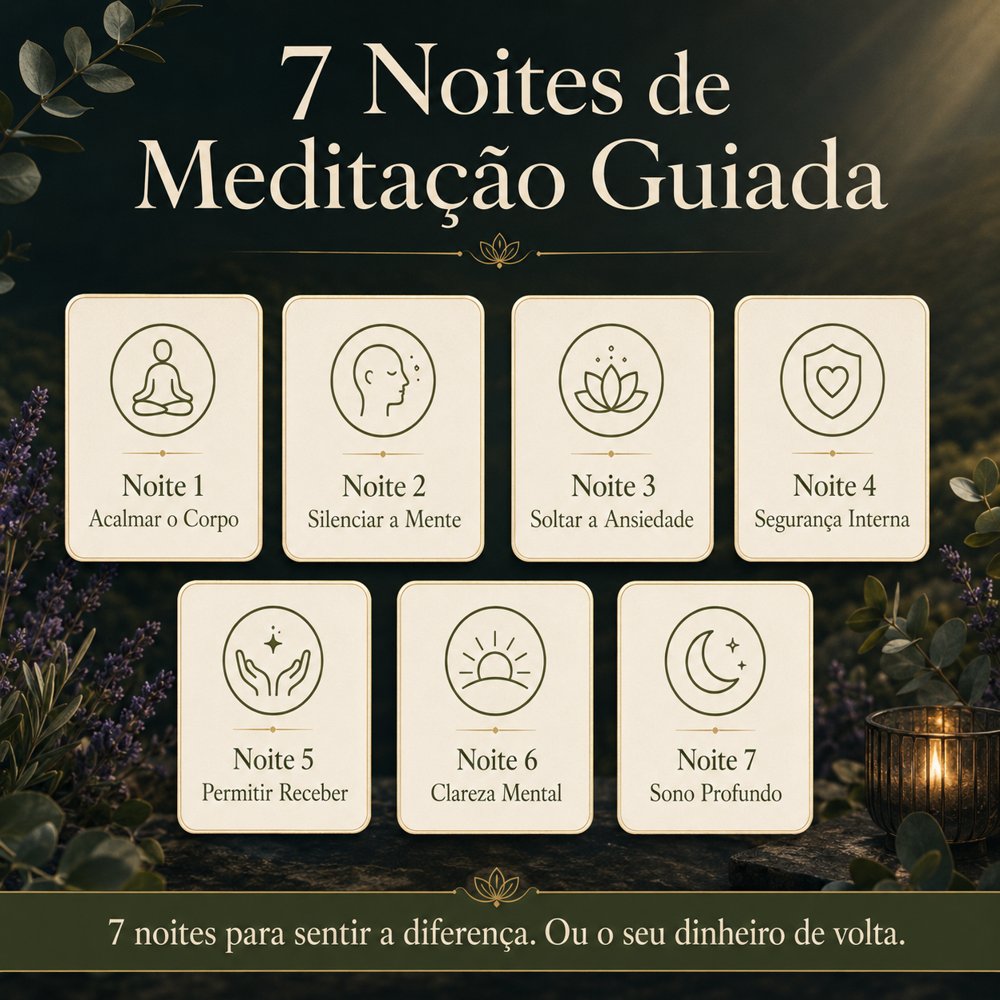 Infográfico O Ritual das 7 Noites: 7 noites de meditação guiada